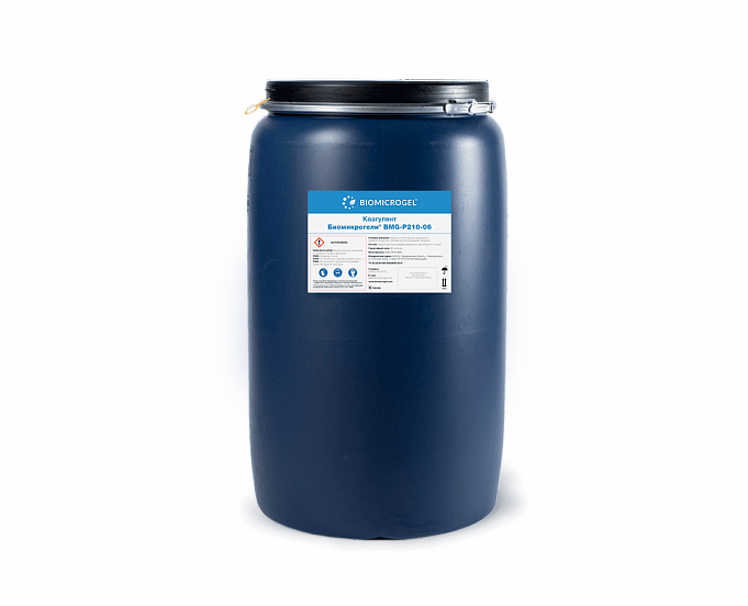 Coagulant solution BMG–P210–06 in a 200 kg barrel